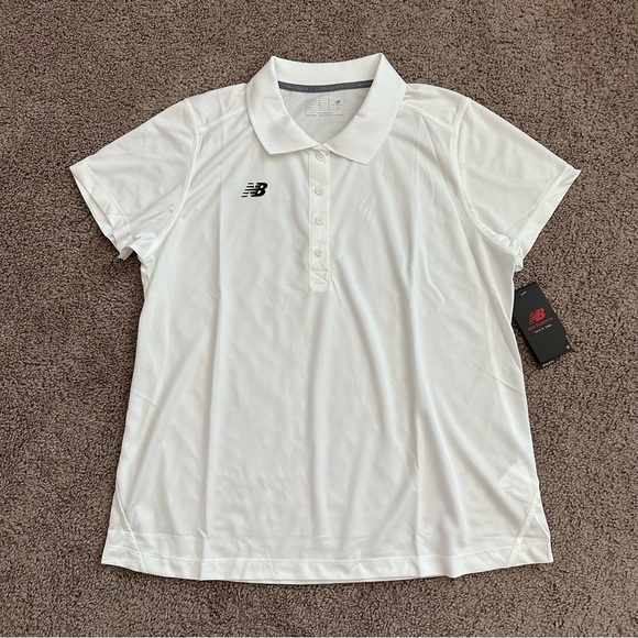 New Balance Womens Performance Tech Polo White - Picture 1 of 12